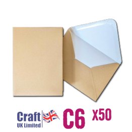Craft UK© Ltd - C6 Envelopes, 50 pk, Pearlescent Caramel
