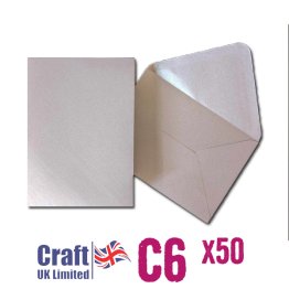 Craft UK© Ltd - C6 Envelopes, 50 pk, Pearlescent Lavender