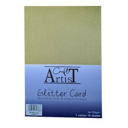 Craft Artist® A4 Glitter Card Non-shedding 10pk - Gold