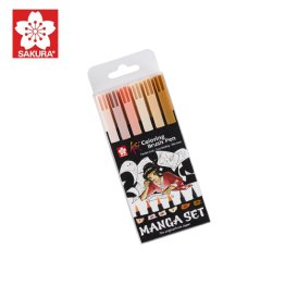 Sakura® Koi Colouring Brush Pen Set, Manga - 6 pcs