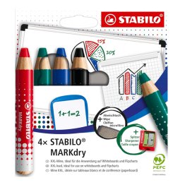 STABILO® MARKdry (Whiteboard/Glass use) 4 pc Set Inc. Accessories