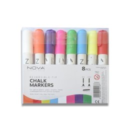 NOVA® Reversible-Tip Chalk Marker Set (8 pcs)