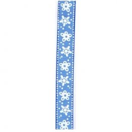Spiral Safisa Ribbon Reel - Pastel Blue w/Flowers 25mm x 2m
