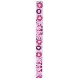 Spiral Safisa Ribbon Reel - Pink Hearts & Candles 15mm x 2.5m