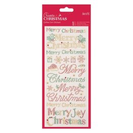 DoCrafts® Create Christmas Collection - Glitter Dot Stickers, Christmas Words