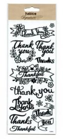 Habico® Signature Range - Foiled Stickers, Thank You (Silver)