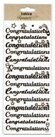 Habico® Signature Range - Foiled Stickers, Congratulations (Rose Gold)