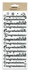 Habico® Signature Range - Foiled Stickers, Congratulations (Silver)