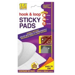 151® Adhesives - 36 Self Adhesive Hook & Loop Pads