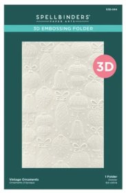 Spellbinders™ 3D Embossing Folder, 5.5" x 8.5" - Classic Christmas Collection, Vintage Ornaments