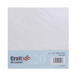 Craft UK© Ltd - 12 x 12 White Premier Card Stock, 250gsm, 20 pk