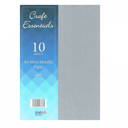 Craft UK© Ltd - Craft Essentials A4 Silver Metallic Paper, 10 sheets (90gsm)
