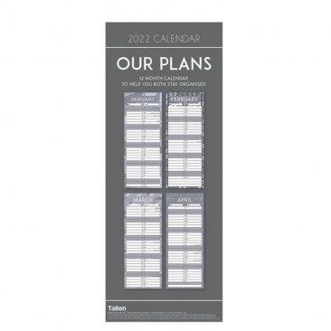 Tallon© 2022 Slim Calendar - Our Plans (2 Column Calendar)