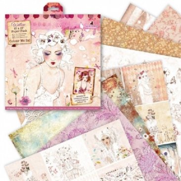 SANTORO® Willow Collection - 12 x 12 Paper Pack inc. 22 Gliitered Papers & 12 Colouring Papers