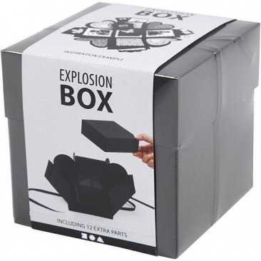 Creativ Company® Explosion Box Kit w/12 Extra Pieces - Charcoal Black