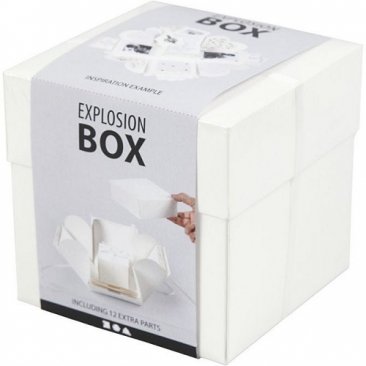 Creativ Company® Explosion Box Kit w/12 Extra Pieces - Antique White