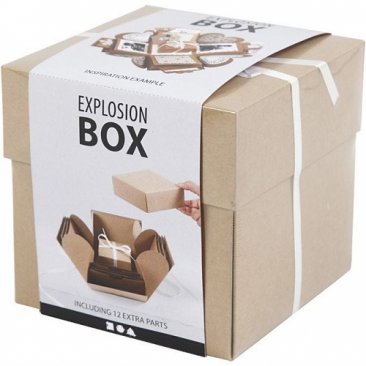Creativ Company® Explosion Box Kit w/12 Extra Pieces - Natural