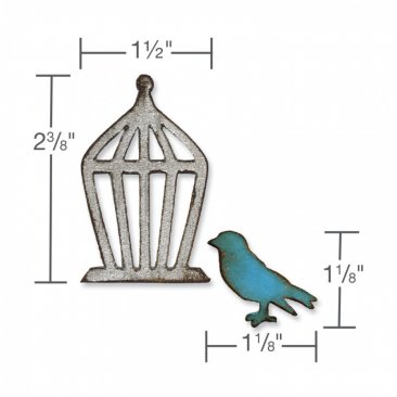 Sizzix® Movers & Shapers™ Magnetic Die Set 2PK - Mini Bird & Cage Set  By Tim Holtz®