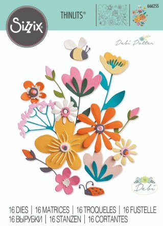 Sizzix® Thinlits™ Die Set 16PK - Fabulous Bold Flora by Debi Potter®