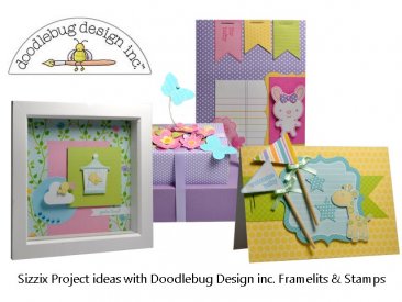 Sizzix® Stamp & Die-cut Framelits® Set (7pk) - Baby Girl by Doodlebug Design Inc.