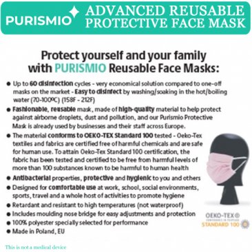 Purismio◊ Advanced Reusable Protective Face Mask - Oatmeal