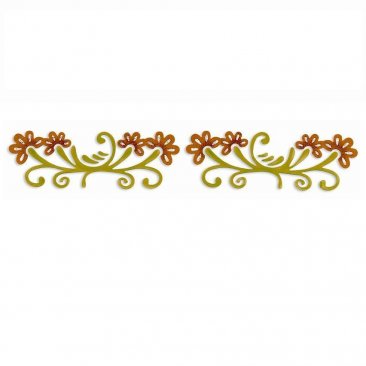 Sizzix Sizzlits® Decorative Strip Die - Flowers w/ Flourish Stems by Scrappy Cat