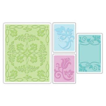 Sizzix® Textured Impressions™ Embossing Folder Set 4PK - Ornate Flowers & Frame by Rachael Bright™