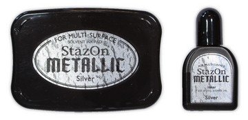 StazOn Metallic Silver Ink Pad & Inker
