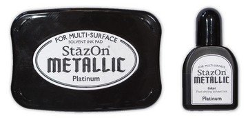 StazOn Metallic Platinum Ink Pad & Inker