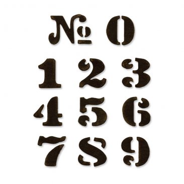 Sizzix™ Movers & Shapers Die Set (11pcs) - Cargo Stencil Number Set  By Tim Holtz®