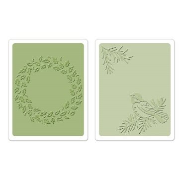 Sizzix® Textured Impressions™ Embossing Folder Set 2PK - Bird & Wreath by Susan Tierney-Cockburn™