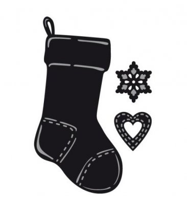 Marianne D® Craftables Die Set 3pk - Christmas Stocking  w/Heart & Snowflake