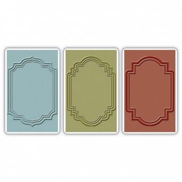 Sizzix® Texture Trades™ Embossing Folders 3PK -  Outline Labels Set By Tim Holtz®