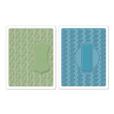 Sizzix® Textured Impressions™ Embossing Folder Set 2PK - Sassy & Circle Labels by Karen Burniston™
