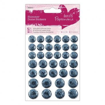 Papermania® Essentials - Shimmer Dome Stickers, Large (36pcs) - Light Blue