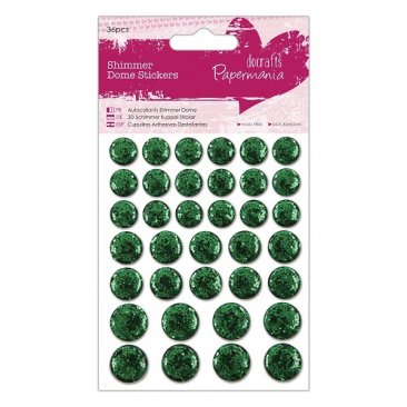 Papermania® Essentials - Shimmer Dome Stickers, Large (36pcs) - Green