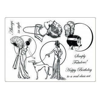Creative Expressions™ Unmounted Rubber Stamp Set - Stylish Ladies