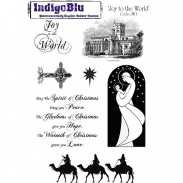 IndigoBlu™ A5 Rubber Stamp - Joy to the World