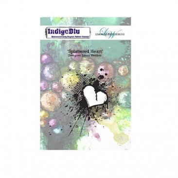 IndigoBlu™ A6 Rubber Stamp - Splattered Heart