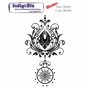 IndigoBlu™ A7 Rubber Stamp - Fancy Bauble DINKIE