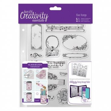 DoCrafts® Creativity Essentials Stamp Collection - A5 Clear Stamp Set (14pcs), Musicality