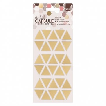 Papermania® Capsule Collection, Geometric Mocha - Adhesive Mirror Shapes, Triangles (30pcs)