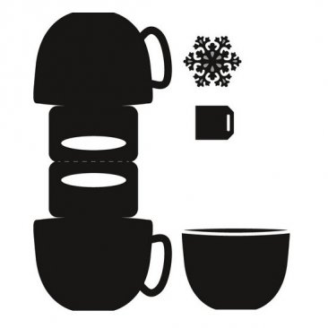 Marianne D® Craftables Die Set 5pk - Teabag/Drink Topper, Snowflake Cup