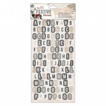 Papermania® Festive Fauna Collection - Alphabet Thicker Stickers (216pcs)