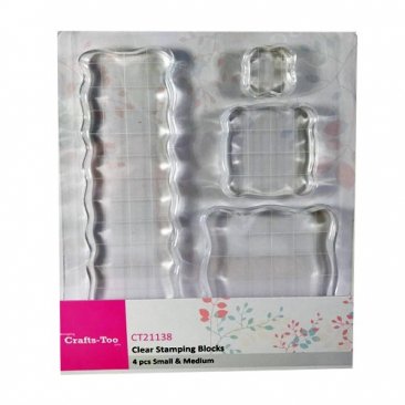 Crafts Too Ltd® Clear Stamping Blocks,4 pcs - Small & Medium