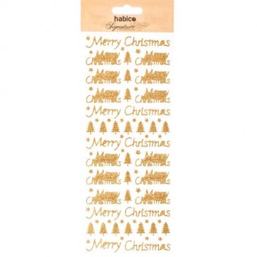 Habico® Signature Range - Glitter Stickers, Merry Christmas (Gold)