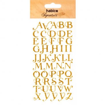 Habico® Signature Range - Glitter Stickers, Uppercase (Gold)