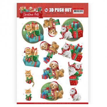 Amy Design© 3D Push Out Christmas Pets - Presents