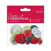 Papermania® Essentials - Assorted Buttons (50g), Traditional Christmas