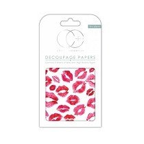 Craft Consortium© 3 x Decoupage Specialist Paper Sheets - Kisses For You
